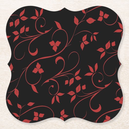 Dessous-de-verre En Papier Ferme décorative rouge et noire (Devant)