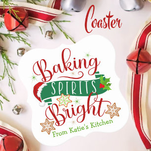Dessous-de-verre En Papier Festif Baking Spirits Bright Custom Christmas