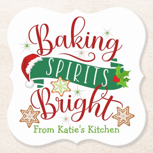 Dessous-de-verre En Papier Festif Baking Spirits Bright Custom Christmas (Devant)
