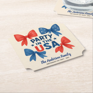 Dessous-de-verre En Papier Fête aux Etats-Unis 4 juillet patriotique Custom