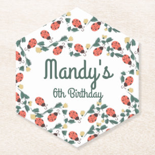 Dessous-de-verre En Papier Fête d'anniversaire jardin à l'aquarelle coccinell