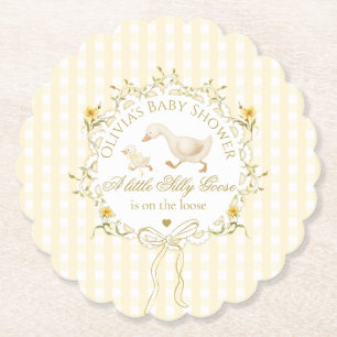 Dessous-de-verre En Papier Fête de bébé jaune Silly Goose sans distinction de