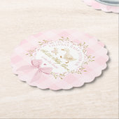 Dessous-de-verre En Papier Fête de Bébé Silly Goose Ruban à Carreaux Roses (Incliné)