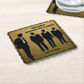 Dessous-de-verre En Papier Fête de célibataire chic noir et or (Incliné)