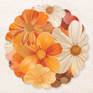 Dessous-de-verre En Papier Fête de jardin rétro style 1970