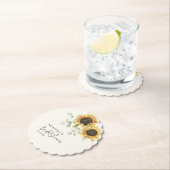 Dessous-de-verre En Papier Fête de mariage champêtre avec eucalyptus et tourn (En situation)