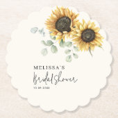 Dessous-de-verre En Papier Fête de mariage champêtre avec eucalyptus et tourn (Devant)