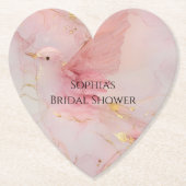 Dessous-de-verre En Papier Fête de Mariage Gold Rose Fleurs (Devant)