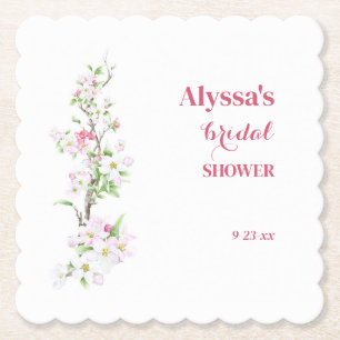 Dessous-de-verre En Papier Fête des mariées Apple Blossom personnalisée avec 