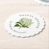 Dessous-de-verre En Papier Fête des mariées blanche Hydrangea (Incliné)