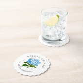 Dessous-de-verre En Papier Fête des mariées Blue Hydrangea (En situation)