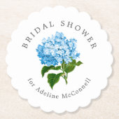 Dessous-de-verre En Papier Fête des mariées Blue Hydrangea (Devant)