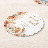 Dessous-de-verre En Papier Fête des mariées Bold Bright Terracotta et Tequila (Incliné)