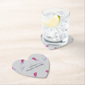 Dessous-de-verre En Papier Fête des mariées de fleurs rose gris (En situation)