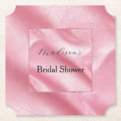 Dessous-de-verre En Papier Fête des mariées en cuir rose Faux (Devant)