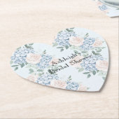 Dessous-de-verre En Papier Fête des mariées Fleurs Roses Bleues (Incliné)