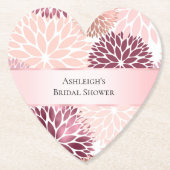 Dessous-de-verre En Papier Fête des mariées florale Chic Rose (Devant)