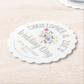 Dessous-de-verre En Papier Fête d'un Mariage. Jour du mariage (Incliné)