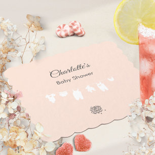 Dessous-de-verre En Papier Fête minimale bébé fille pêche clair