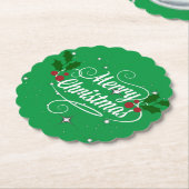 Dessous-de-verre En Papier Fêter Noël, vert festif (Incliné)
