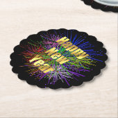 Dessous-de-verre En Papier Feu d'artifice du Nouvel An (Incliné)