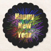 Dessous-de-verre En Papier Feu d'artifice du Nouvel An (Devant)