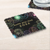 Dessous-de-verre En Papier Feu d'artifice du Nouvel An (Incliné)
