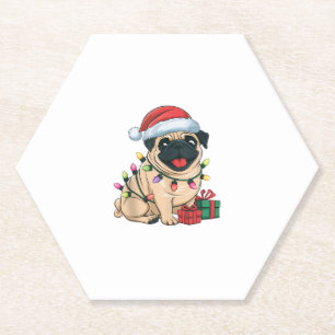Dessous-de-verre En Papier Feu de Noël Carlin de chapeau Noël Chiens