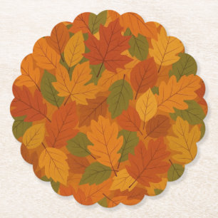Dessous-de-verre En Papier Feuilles classiques d'automne à motifs