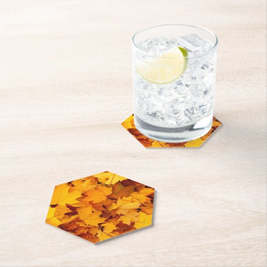 Dessous-de-verre En Papier Feuilles d'automne (En situation)