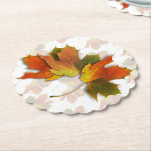 Dessous-de-verre En Papier Feuilles d'automne Action de grâce
