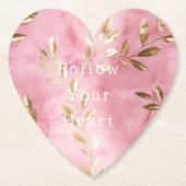 Dessous-de-verre En Papier Feuilles d'or rose (Devant)