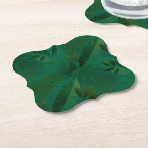 Dessous-de-verre En Papier Feuilles tropicales mystiques exotiques de la jung