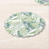 Dessous-de-verre En Papier Feuilles verts tropicaux (Incliné)