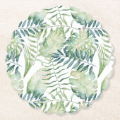 Dessous-de-verre En Papier Feuilles verts tropicaux (Devant)