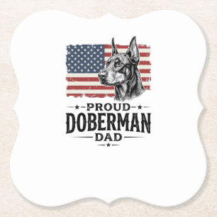 Dessous-de-verre En Papier Fier papa Doberman Drapeau vintage vecteur de conc