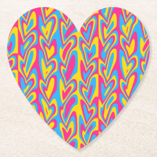 Dessous-de-verre En Papier Fière Fierté Pansexuelle Groovy Trippy Squiggly Qu