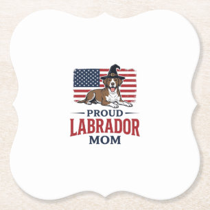 Dessous-de-verre En Papier Fière mère Labrador Patriotique Chien Halloween T-