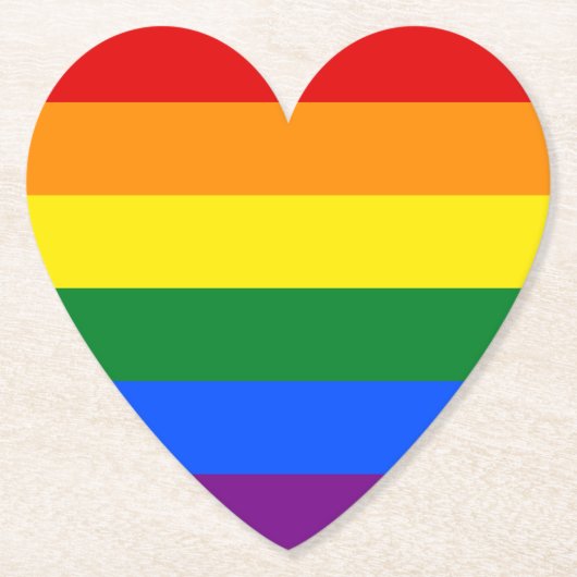 Dessous-de-verre En Papier Fierté arc-en-ciel (Devant)