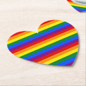 Dessous-de-verre En Papier Fierté arc-en-ciel (Incliné)