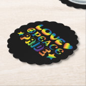 Dessous-de-verre En Papier Fierté de paix d'amour (Incliné)