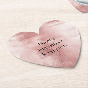 Dessous-de-verre En Papier Fille Glamour Blush Rose Anniversaire