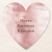 Dessous-de-verre En Papier Fille Glamour Fard Rose Anniversaire (Devant)