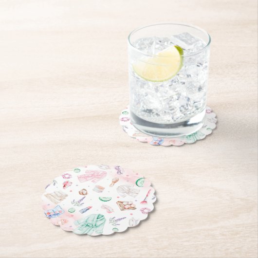 Dessous-de-verre En Papier Fille spa Fête Anniversaire (En situation)