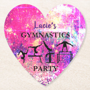 Dessous-de-verre En Papier Filles Gymnastique Anniversaire Rustique Sparkle P