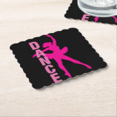 Dessous-de-verre En Papier Filles Hot rose Ballerina Danse (Incliné)