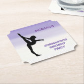 Dessous-de-verre En Papier Filles Purple Ombre Gymnastique Party (Incliné)