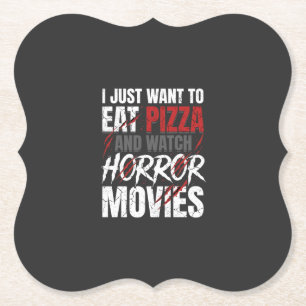Dessous-de-verre En Papier Films d'horreur Pizza Halloween Design_1