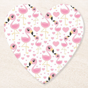 Dessous-de-verre En Papier Flamant rose Baby shower mignon Tropical