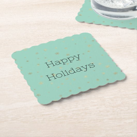 Dessous-de-verre En Papier Flèches de neige en or de Noël (Incliné)